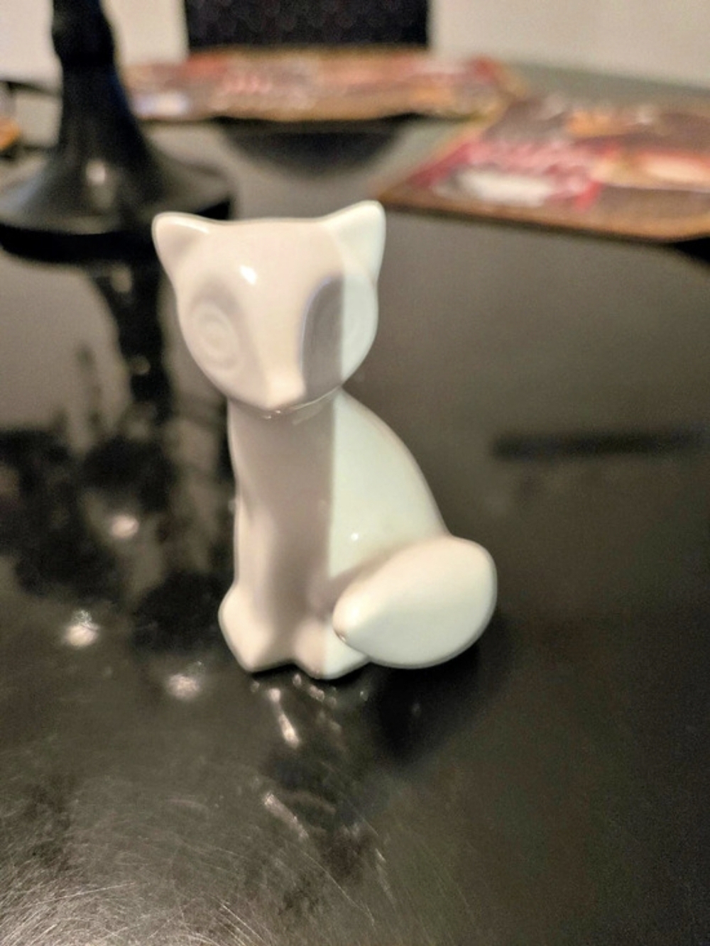 White Cat Figurine Decor
